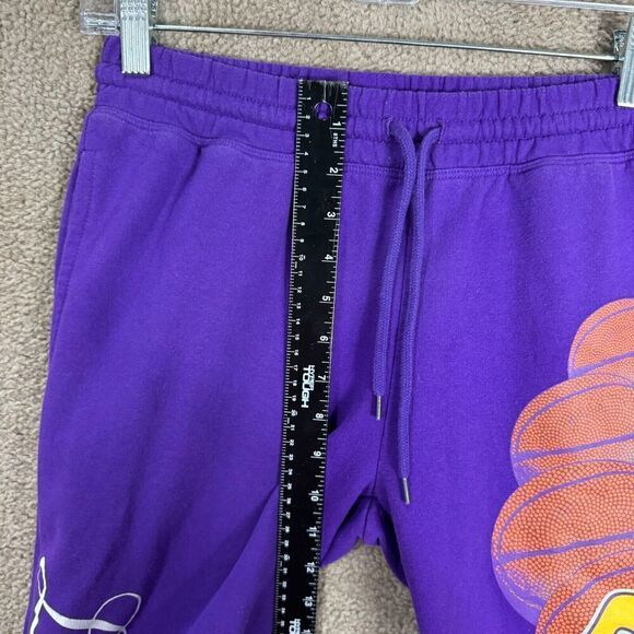NBA LA Lakers Sweatpants Womens Size Small S Purple Wide Leg Graphic Drawstring - Picture 8 of 12